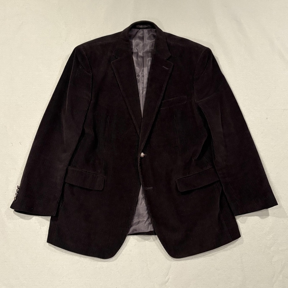Lauren Ralph Lauren Blazer Mens 42‎ Brown Corduroy Collared Lined Pockets